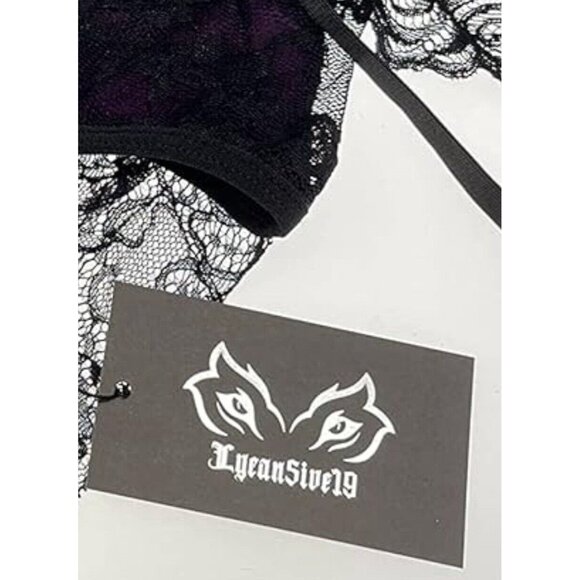 CCC Lycan5ive19 Babydoll Teddy Lingerie Purple Black Lace Erotic Nighty Plus Siz - Picture 3 of 7